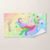 ユニコーンポニーレインボースターズパステルガーリーマジカル バスタオルセット (ハンドタオル)