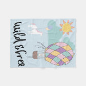 ユニコーンマウスホットエアバルーンワイルドフリーパステル フリースブランケット (正面(横))