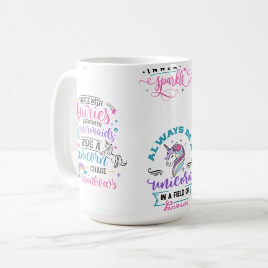 ユニコーンマグに乗る コーヒーマグカップ (正面左)