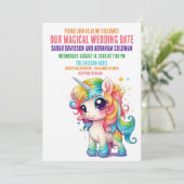 ユニコーンマジカルお洒落ガーリー結婚式招待状 招待状 (スタンド正面)