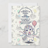 ユニコーンマジカルお祝い誕生日パーティー 招待状 (正面)