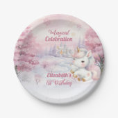 ユニコーンマジカルお祝い1st誕生日パーティー ペーパープレート (正面)