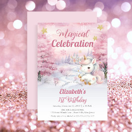 ユニコーンマジカルお祝い1st誕生日パーティー 招待状