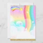 ユニコーンマジカルスリープバーパーティーガール誕生日 招待状 (裏面)