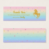 ユニコーンマジカルバースデーパーティーの好意バッグラベル (正面&裏面)