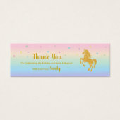 ユニコーンマジカルバースデーパーティーの好意バッグラベル (正面)