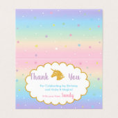 ユニコーンマジカルバースデーパーティーバッグラベル 名刺 (外部フラット)