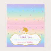 ユニコーンマジカルバースデーパーティーバッグラベル 名刺 (外部フラット)