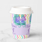 ユニコーンマジカルパステルシェブロン子供の誕生日パーティー 紙コップ (右)