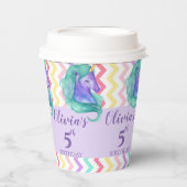 ユニコーンマジカルパステルシェブロン子供の誕生日パーティー 紙コップ (正面)