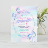 ユニコーンマジカルファンタジーレインボーアクアピンクラベンダー 招待状 (スタンド正面)