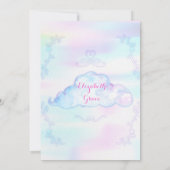 ユニコーンマジカルファンタジーレインボーアクアピンクラベンダー 招待状 (裏面)