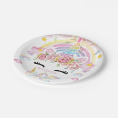 ユニコーンマジカルファースト誕生日フローラ ペーパープレート (アングル)