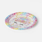 ユニコーンマジカルファースト誕生日 カラフル ペーパープレート (アングル)
