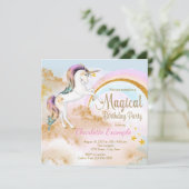 ユニコーンマジカルユニコーンバースデーパーティ招待状 招待状 (スタンド正面)