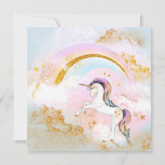 ユニコーンマジカルユニコーンバースデーパーティ招待状 招待状 (裏面)