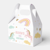 ユニコーンマジカルレインボーお祝いガール誕生日 フェイバーボックス (正面サイド)