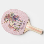 ユニコーンマジカルレインボーカラーズピンクグリッター 卓球ラケット (横)