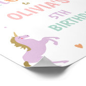 ユニコーンマジカルレインボーガール誕生日へようこそ ポスター (角)