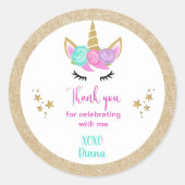 ユニコーンマジカルレインボーサンキューパーティー ラウンドシール (正面)