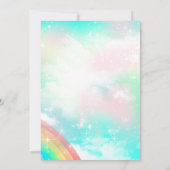 ユニコーンマジカルレインボーフィフスバースデーパーティーの招待 招待状 (裏面)