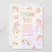 ユニコーンマジカルレインボー誕生日 サンキューカード (正面)