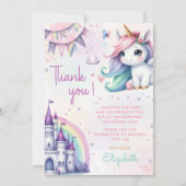 ユニコーンマジカルレインボー誕生日 サンキューカード (正面)