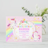ユニコーンマジカル誕生日招待状お洒落/ 招待状 (スタンド正面)