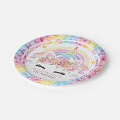 ユニコーンマジカル誕生日 カラフル ペーパープレート (アングル)