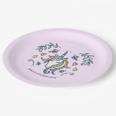 ユニコーンマジカル誕生日 ペーパープレート (アングル)