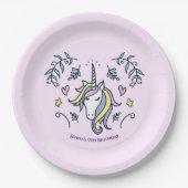 ユニコーンマジカル誕生日 ペーパープレート (正面)