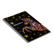 ユニコーンマジカル金ゴールドカラーグリッターパーソナライズ ノートブック (右側)