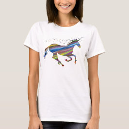 ユニコーンマジックストライプの女性用Tシャツ Tシャツ