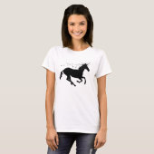 ユニコーンマジック ブラック 女性用Tシャツ Tシャツ (正面フル)