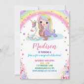ユニコーンマーメイドの誕生日招待状 招待状 (正面)