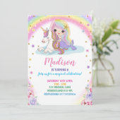 ユニコーンマーメイドの誕生日招待状 招待状 (スタンド正面)