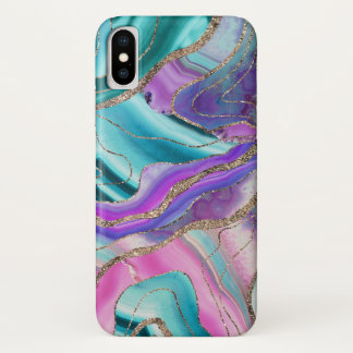 ユニコーンマーメイドアゲートグリッターグラム#1 #marble iPhone x ケース