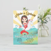 ユニコーンマーメイドプールパーティー誕生日パーティー 招待状 (スタンド正面)
