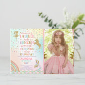 ユニコーンマーメイド&フェアリー誕生日招待状 招待状 (スタンド正面)