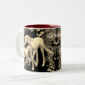 ユニコーンマーレアンドフォールセピアパーソナライズされたファンタジー ツートーンマグカップ (正面左)