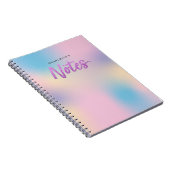 ユニコーンミックスパターン紫フェイク色グリッター注 ノートブック (右側)