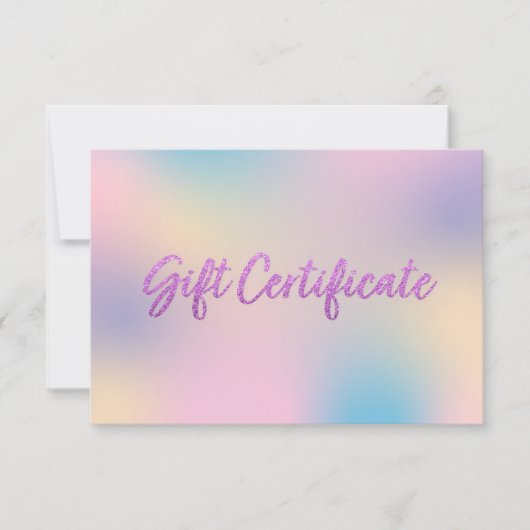 ユニコーンミックスパープルフェイクグリッターギフト証明書 (正面)