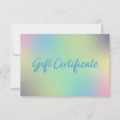 ユニコーンミックスブルーフェイクグリッターギフト証明書 (正面)