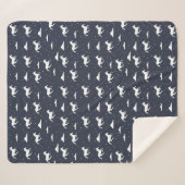 ユニコーンミッドナイトブルースカイパターン シェルパブランケット (正面(横))