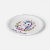 ユニコーンミニマリスト赤ちゃんシャワー ペーパープレート (アングル)