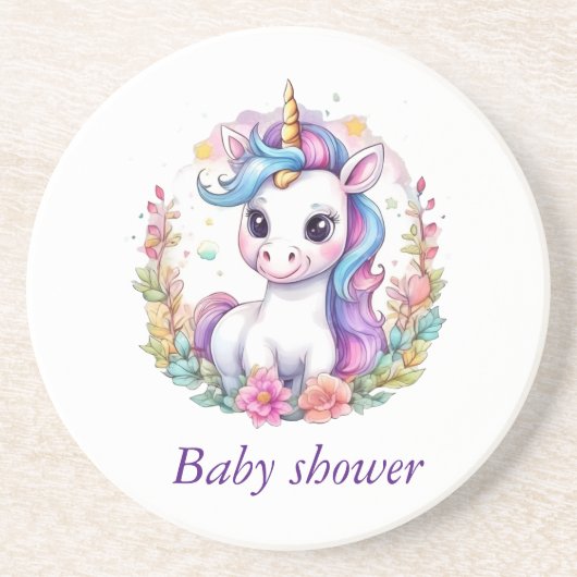 ユニコーンミニマル前向きナレインボーシャワー コースター (正面)