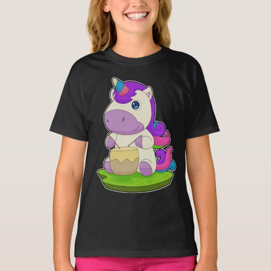 ユニコーンミュージシャンドラムミュージック Tシャツ (正面)