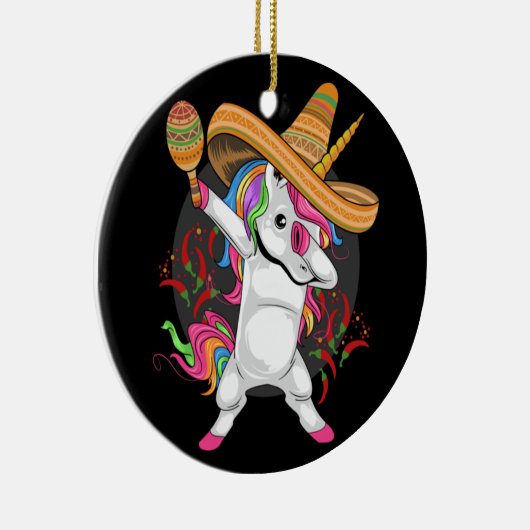 ユニコーンメキシコ帽子シンコデマヨ セラミックオーナメント (右)