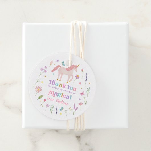 ユニコーンメドーパステルピンク金ゴールド誕生日 フェイバータグ (インサイチュ)