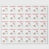 ユニコーンモダングリッタースノーフレークメリークリスマス  ラッピングペーパー (フラット)